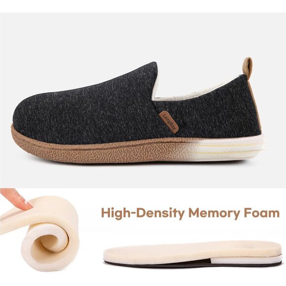 Cozy Brushed Jersey Memory Foam Women’s Slippers - Slip-On Design, Size 9-10 - Picture 5 of 6